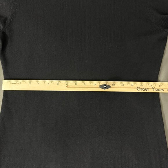 Garnet Hill Sweater Dress Women's Medium Long Sleeve Midi Knit Merino Wool Black - Picture 12 of 12